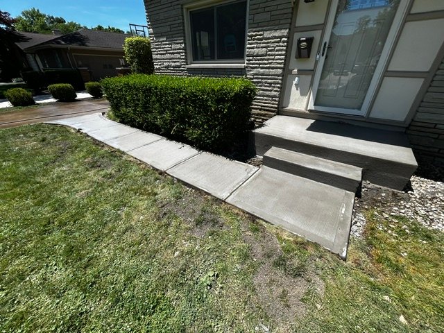 front concrete walkway
