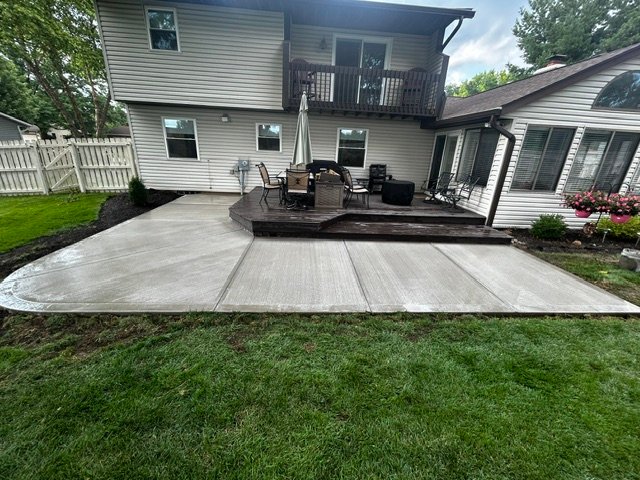 back yard concrete slab